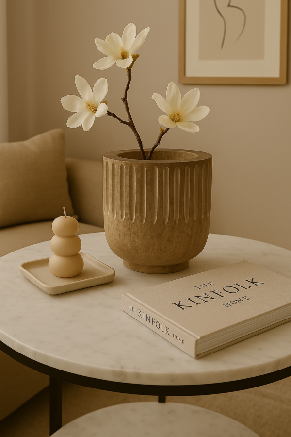 Maison de Bucks Hand-Carved Rustic Paulownia Wood Vase