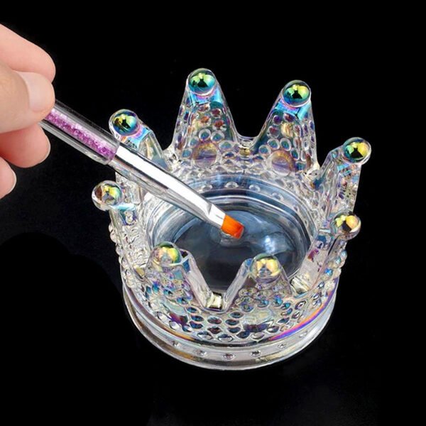 Crown-Shaped Crystal Glass Tealight Holders – Set of 2 (Iridescent) - Image 6