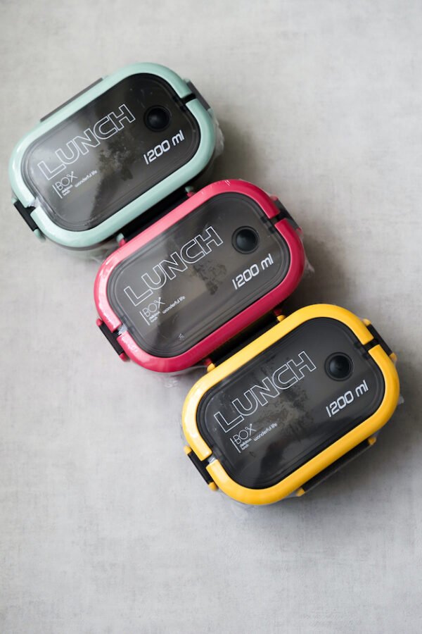 Blue Yellow Leak-Proof Double Layer Lunch Box – 1200ml | Microwave & Dishwasher Safe - Image 4