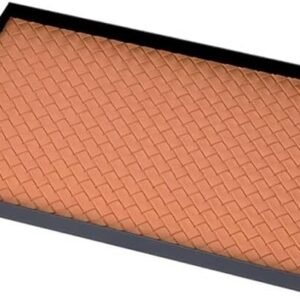 Luxury Woven Leather Storage Tray - Brown