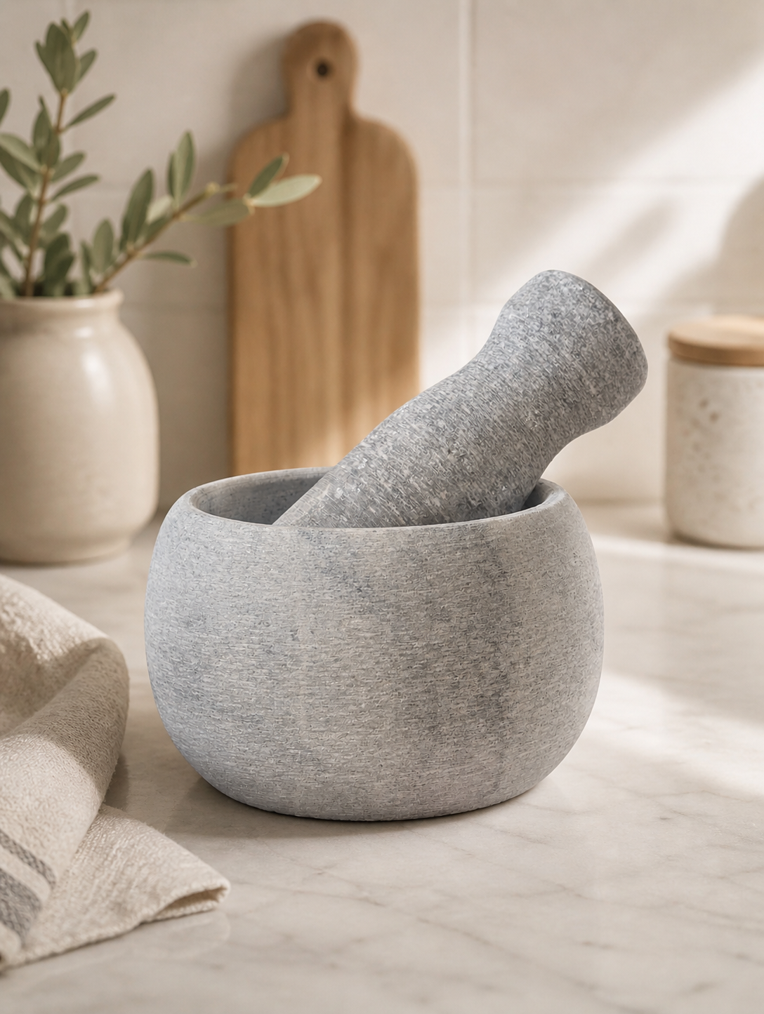 Solid Natural Granite Mortar and Pestle Set 12 cms – Heavy-Duty Stone Spice Grinder - Image 6