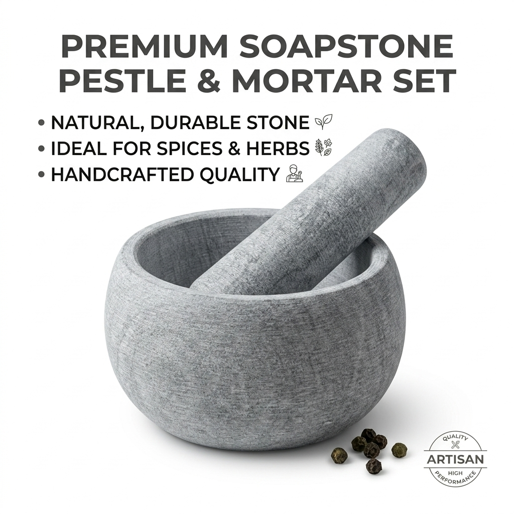 Heavy-Duty Stone Pestle and Mortar Set - Image 2