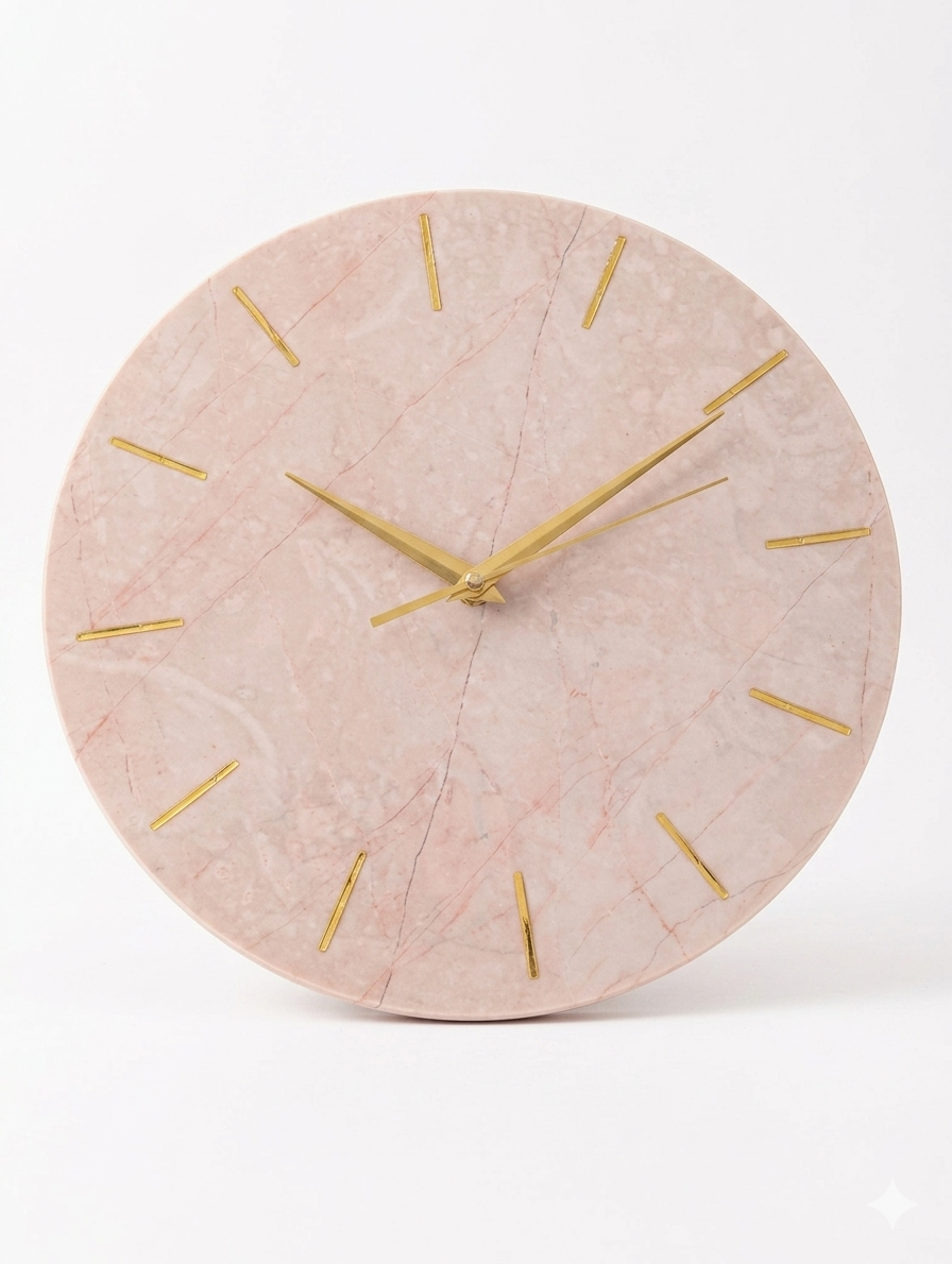 Maison de Bucks Pink Marble Clock
