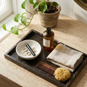 Brown marble tray - Maison de Bucks