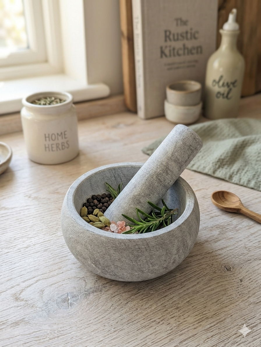 Heavy-Duty Stone Pestle and Mortar Set